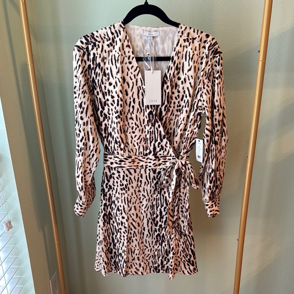Joie Leopard Print Wrap Dress